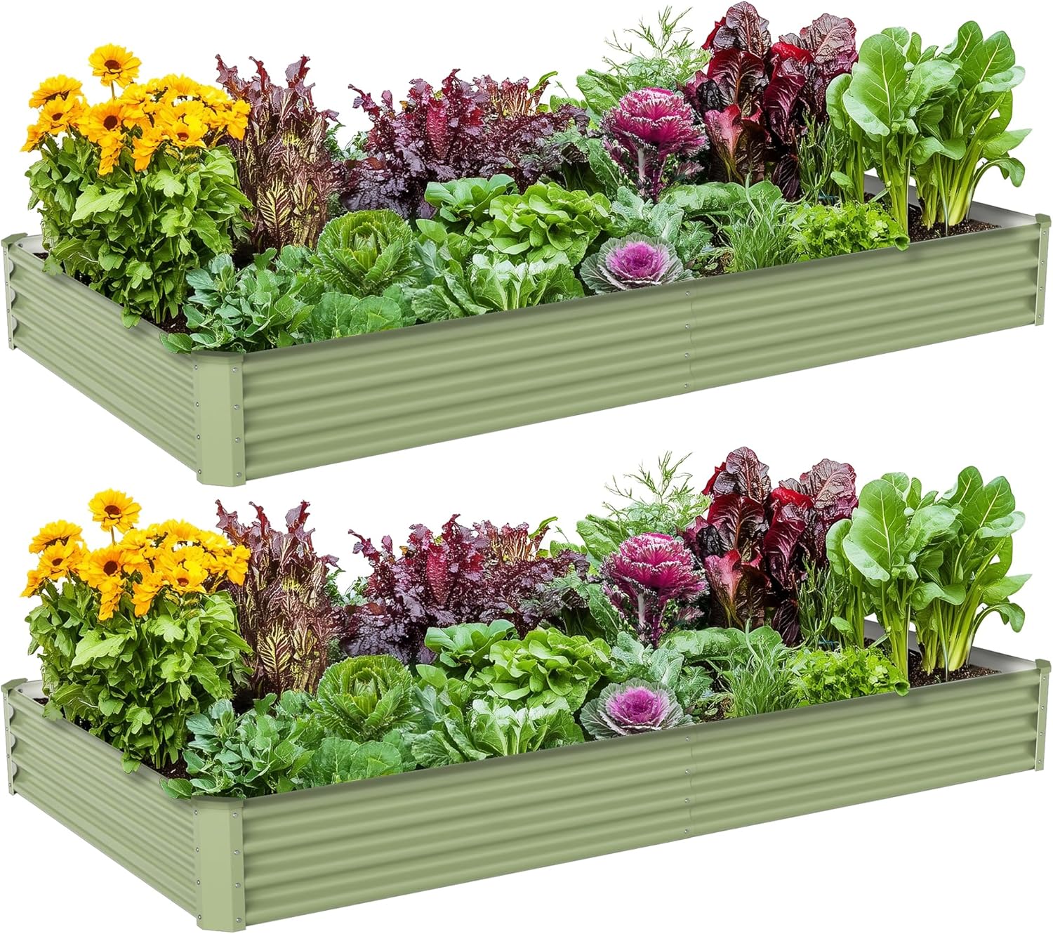 Raised Garden Bed - حوض زراعة خضروات معدني للاستخدام الخارجي،