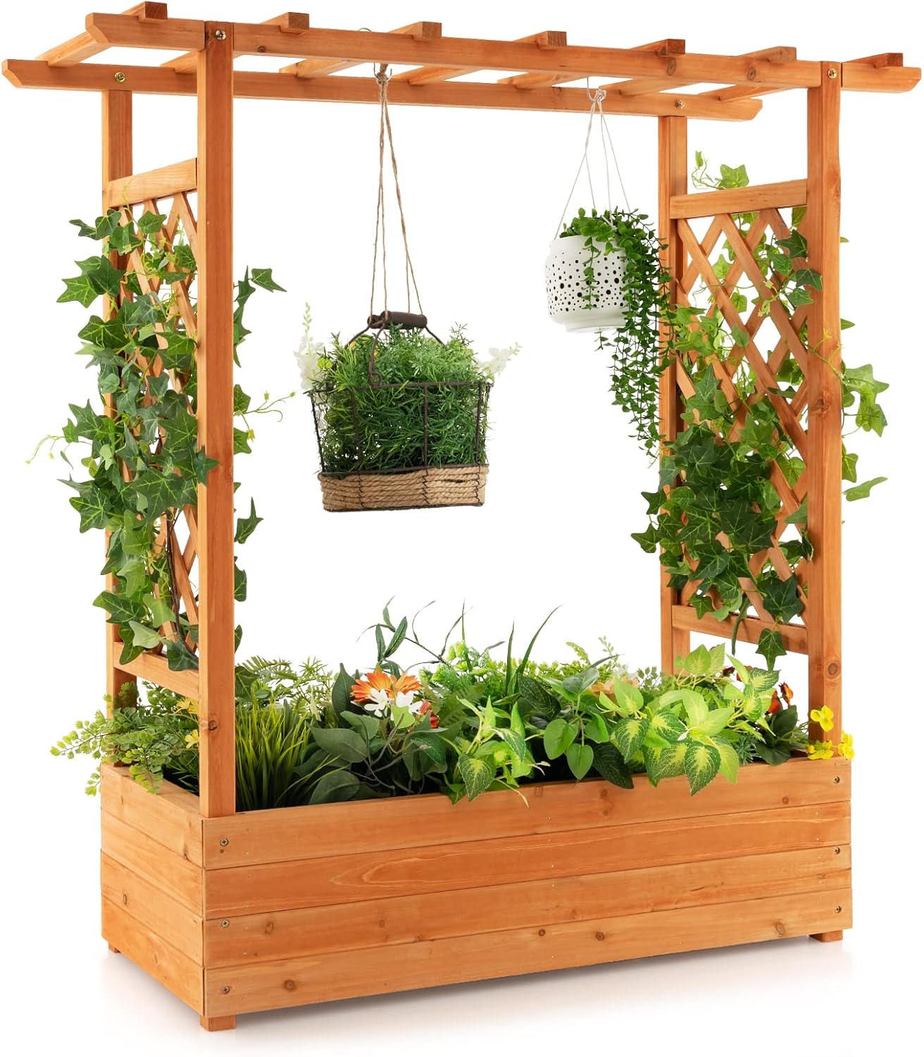 حوض زراعة خشبي مرتفع مع قوس شب - مراجعة Raised Garden Bed وسعره