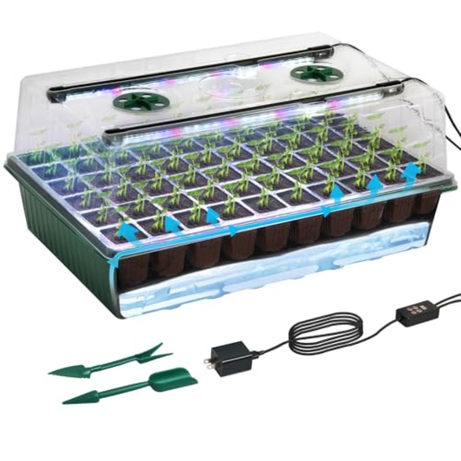 صينية بذور مع إضاءة نمو 60 خلي - مراجعة Seed Starter Tray وسعره