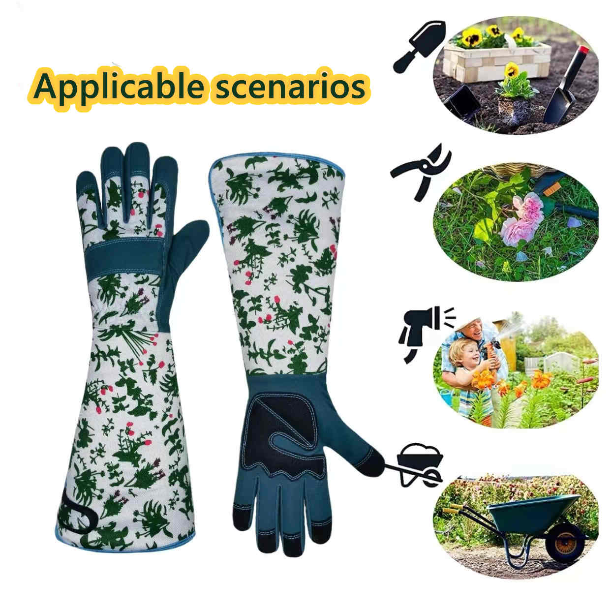 قفازات نسائية طويلة الأكمام لل - مراجعة Garden Gloves وسعره