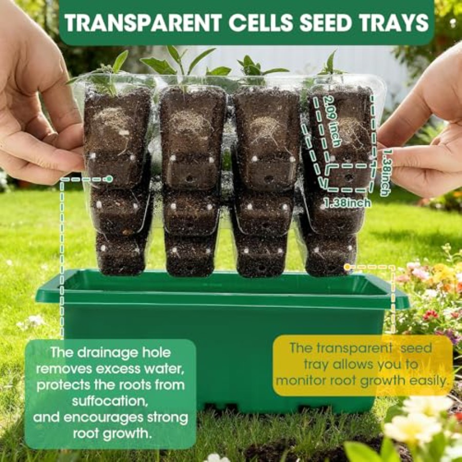 5 عبوات من صواني بذور مع قبة ر - مراجعة Seed Starter Tray وسعره